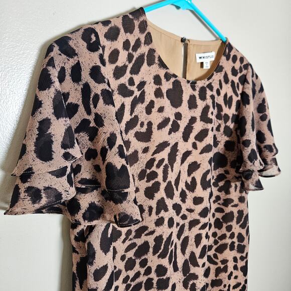 Whistles Leopard Print Brushed Cheetah Shell Top Sz 6 - Picture 3 of 12